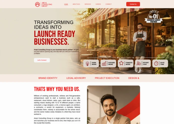 Areal India business consulting website designed and developed by Just Dot Marketing
